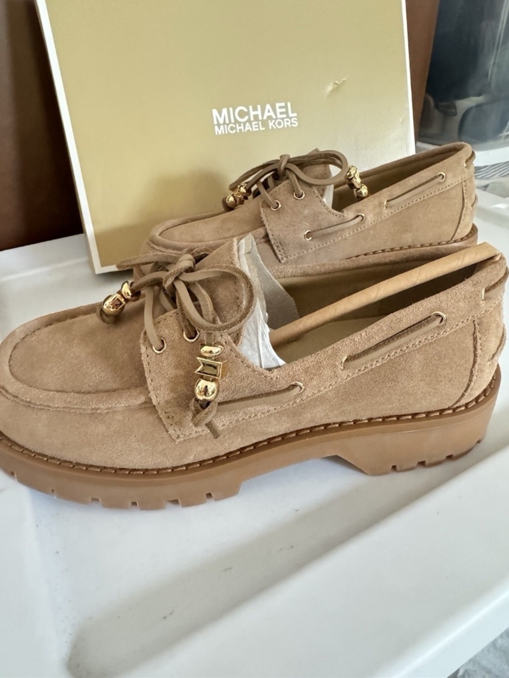 New Michael Michael Kors Kenny Suede Loafer Size 6